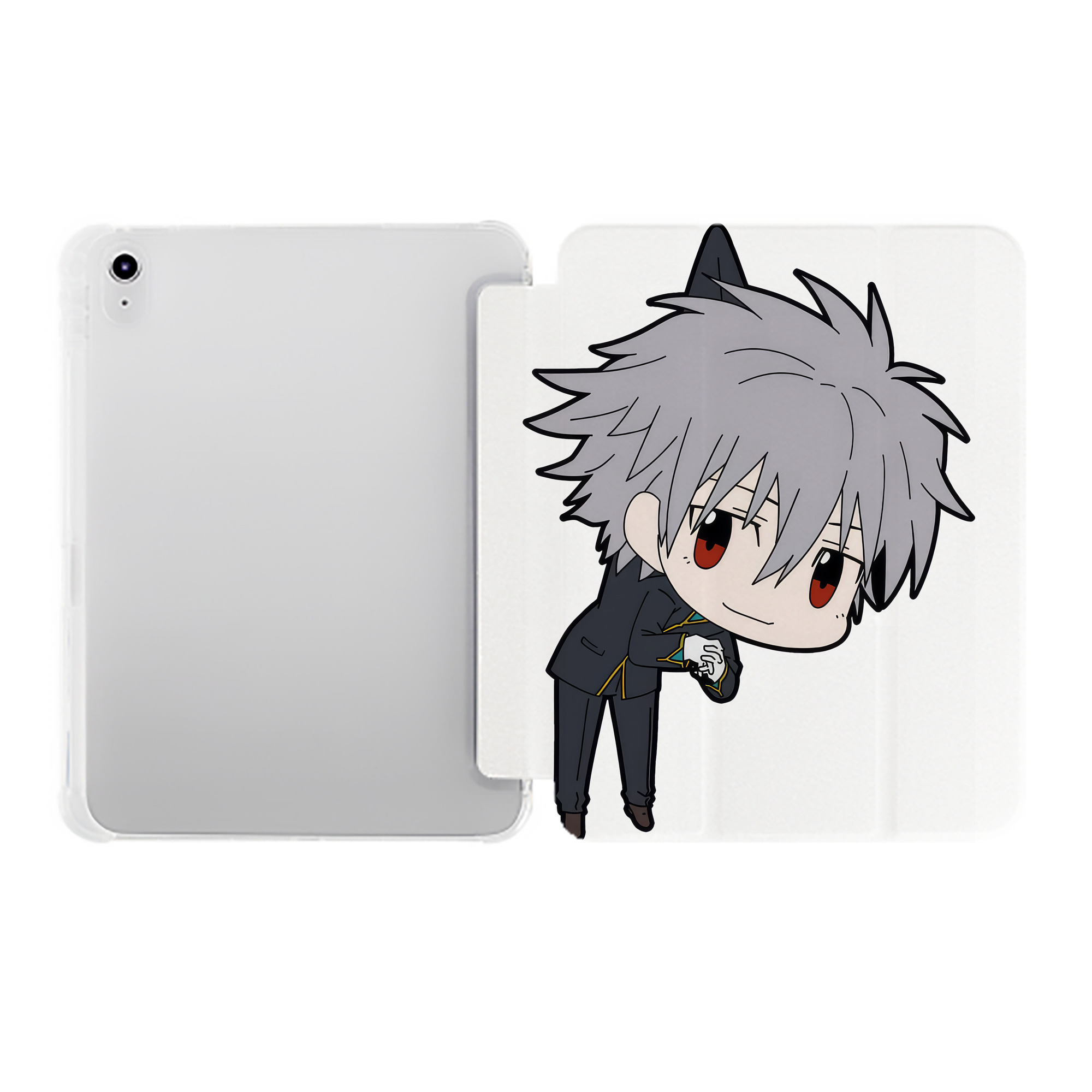 （画像用） EVA 新世紀エヴァンゲリオン IPad ケース ペン収納付き 三つ折りスタンド PUレザー×シリコン 対応機種9.5/10.5/10.9インチ